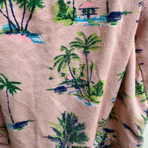 Wonder Nation 3T Girls Pink and Green Tropical Island Romper with Pockets - Picture 4 of 6
